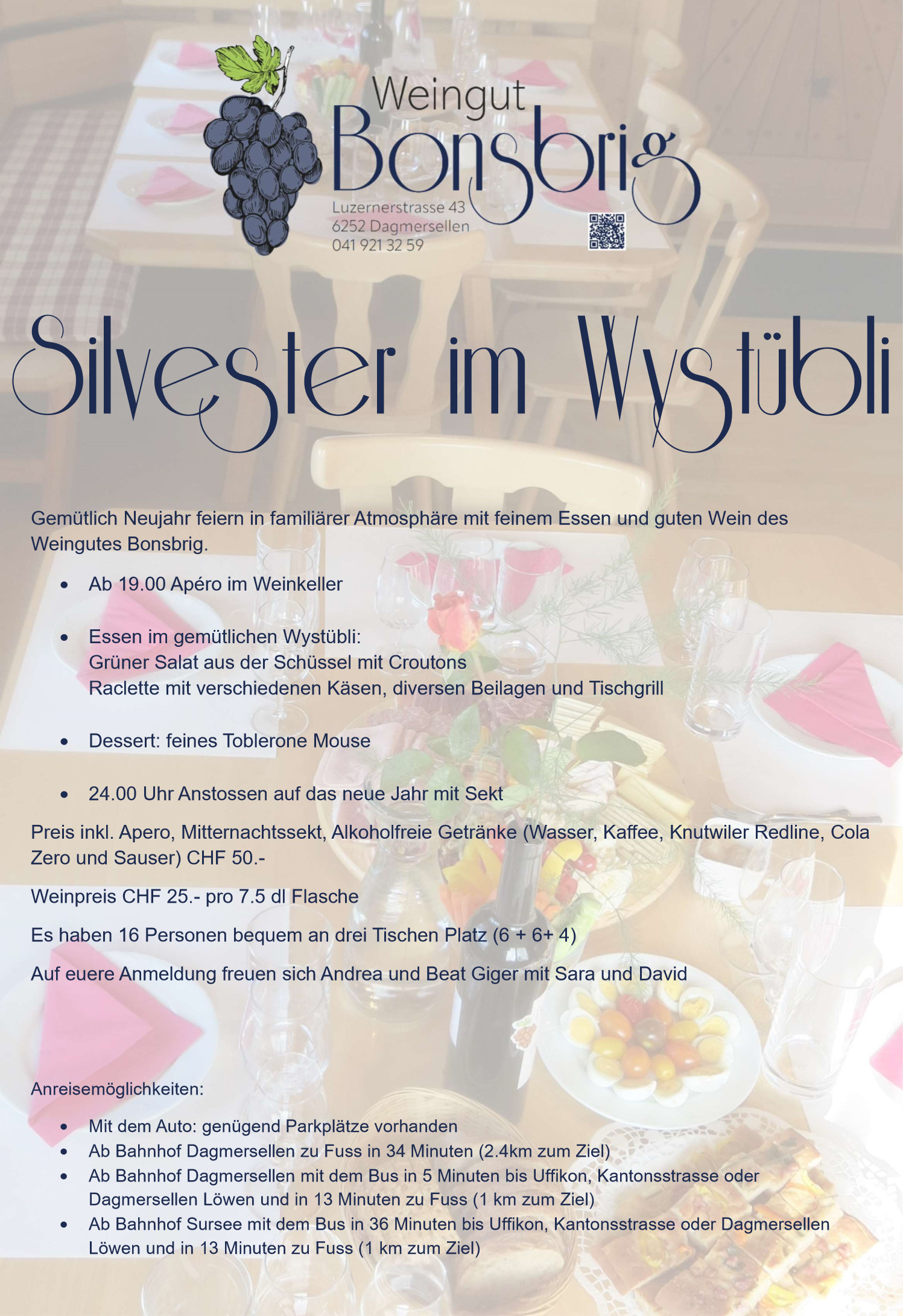 Silvester 2024 im Wystübli